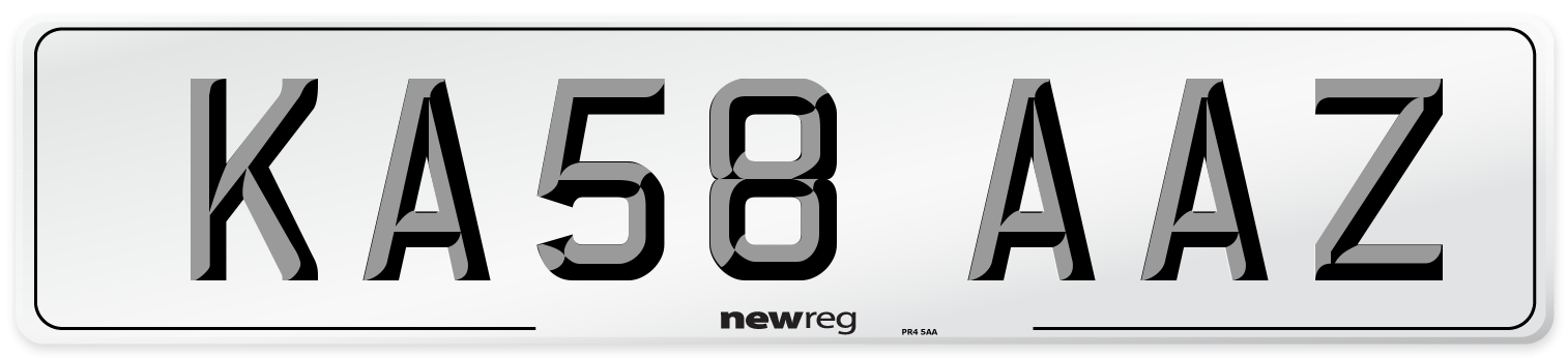 KA58 AAZ Number Plate from New Reg
